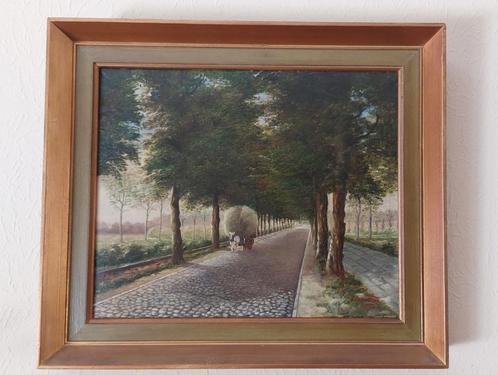 E. Parmentier schilderij 1963, paard met hooikar, Antiek en Kunst, Kunst | Schilderijen | Klassiek, Ophalen