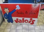 Brocante emaille bord met tekst: faites le plein! Valois, Ophalen, Gebruikt, Reclamebord