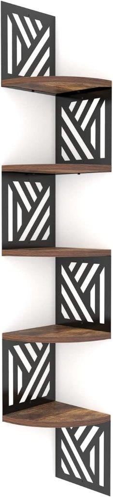 Houten hoekrek met vijf niveaus | GRATIS LEVERING, Huis en Inrichting, Woonaccessoires | Wandplanken en Boekenplanken, Nieuw, Verzenden