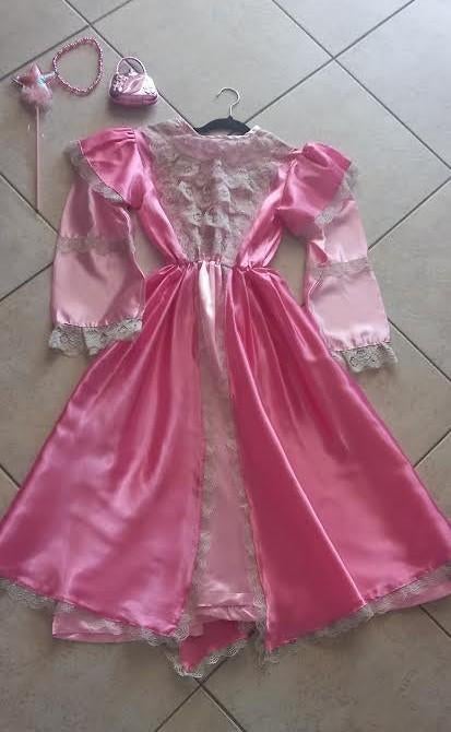 Verkleed prinsessen jurk maat 128 + accesoires, Ophalen of Verzenden, Zo goed als nieuw, 122 t/m 128