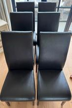 6 eetkamer stoelen met hoge rug - Gratis, Huis en Inrichting, Stoelen, Leer, Bruin, Ophalen
