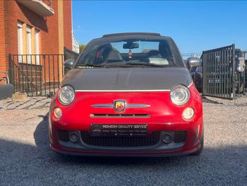 Abarth 595C Cabrio 2013 * problem met versnelingbak robot*, Zwart, 4 cilinders, Cabriolet, Lederen bekleding