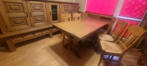 Vol zware eiken eetkamer !, Maison & Meubles, Salles à manger complètes, Utilisé, 4 à 6 chaises, Enlèvement