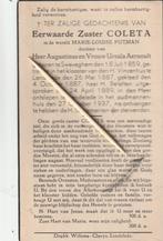 Bidprentje Zuster Putman, Verzenden, Bidprentje