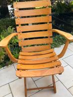 6 houten fauteuils & tafels vintage-design (1960-1970), Ophalen, Zo goed als nieuw, Verstelbaar