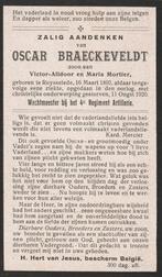 Gesneuvelde 1914-18 Oscar Braeckeveldt Ruyselede, Verzamelen, Ophalen of Verzenden