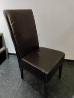8 Lederen eetkamerstoelen, Huis en Inrichting, Ophalen, Bruin, Hout, Zo goed als nieuw