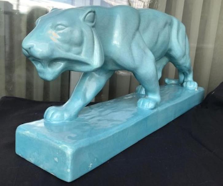 Panter Art Deco L&V Ceram 65 cm zeldzaam✨😎💑🎁😍👌👌, Antiek en Kunst, Kunst | Beelden en Houtsnijwerken, Ophalen of Verzenden