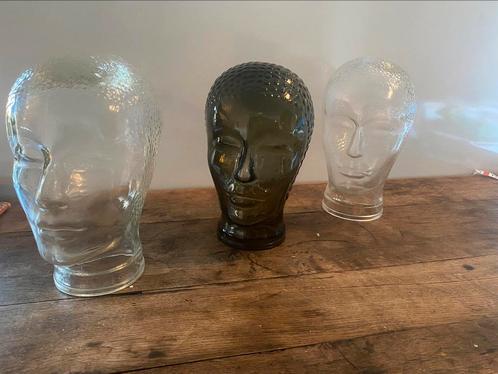 Vintage glazen hoofden, Antiek en Kunst, Curiosa en Brocante, Ophalen