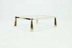 Zeldzame Messing Salontafel Peter Ghyczy Jaren 70 80 Design, Ophalen, Gebruikt, Glas