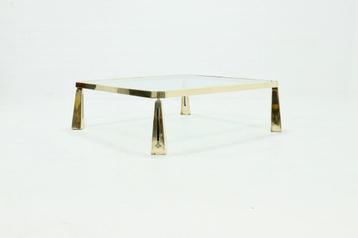 Zeldzame Messing Salontafel Peter Ghyczy Jaren 70 80 Design beschikbaar voor biedingen