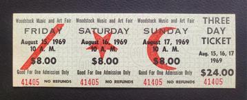 Woodstock Ticket - Origineel - 3 dagen - nr. 41405 beschikbaar voor biedingen