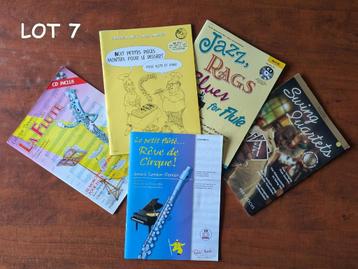 Lot 7. Partitions flûte traversière + CD (qq accomp. piano) beschikbaar voor biedingen