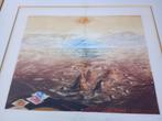 Kleuren lithografie van de kunstenares Suzanne Pirotte, Ophalen, Kunststof, Zo goed als nieuw, 75 cm of meer
