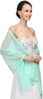 stola mintgroen - stola chiffon, Kleding | Dames, Mutsen, Sjaals en Handschoenen, Ophalen of Verzenden, Nieuw, Sjaal