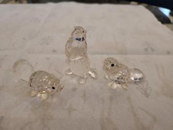 Swarovski familie bever 3 stuks, Enlèvement, Comme neuf