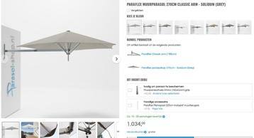 Muurparasol merk Paraflex. Nieuwprijs: €1034,00. beschikbaar voor biedingen