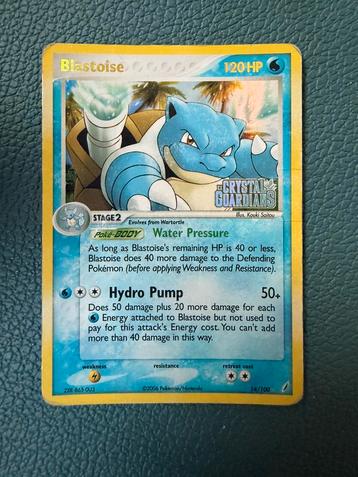 Holo inversé Blastoise 14/100 (Crystal Guardians, 2006), Enlèvement ou Envoi, Utilisé, Cartes en vrac