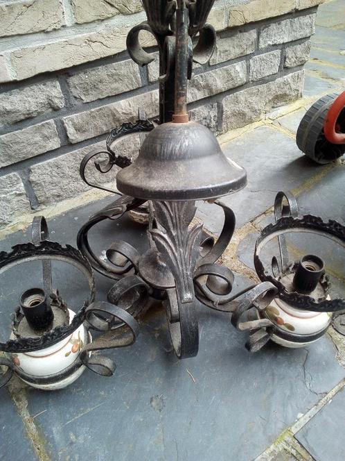 luster smeedijzer ,luster massive ,, Huis en Inrichting, Lampen | Kroonluchters, Ophalen