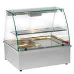 Verwarmde vitrine, bain-marie 2x GN 1/1, panoramisch, Overige typen, Ophalen of Verzenden