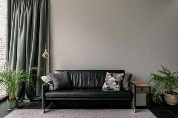 JORI SOGOOD JR-6200 zetel 198cm (zwart leer) - Design sofa, Huis en Inrichting, Zetels | Zetels, Ophalen, Overige maten, 150 tot 200 cm