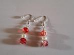 Oorbellen „Frosted Cherry”, Ophalen of Verzenden, Nieuw, Rood, Zilver