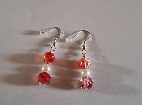 Oorbellen „Frosted Cherry”, Handtassen en Accessoires, Oorbellen, Nieuw, Zilver, Rood, Ophalen of Verzenden