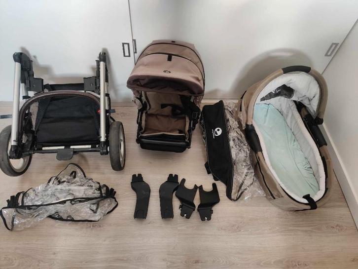 Kinderwagen (buggy + reiswieg), Kinderen en Baby's, Kinderwagens en Combinaties, Gebruikt, Kinderwagen, Mutsy, Luchtbanden, Met reiswieg