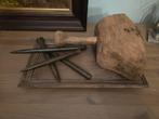 Antieke steenhouwers hamer en beitels, Antiquités & Art, Antiquités | Autres Antiquités, Enlèvement ou Envoi