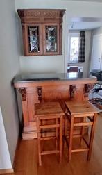 Vintage toog / bar + barkrukken, Huis en Inrichting, Ophalen, Gebruikt, Inclusief barstoelen