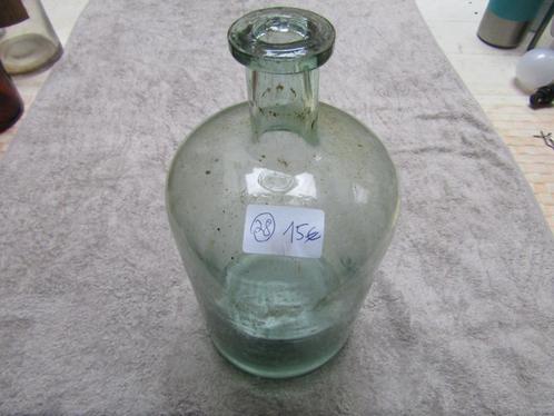 Groene transparante pot van geblazen glas, H29-DF15-DG5, 210, Antiek en Kunst, Antiek | Glaswerk en Kristal, Ophalen of Verzenden