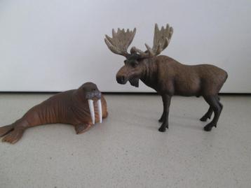 Schleich 1 eland en 1 walrus beschikbaar voor biedingen