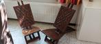 chaise basse africaine en bois sculpté, parfait état, Maison & Meubles, Trois, Africain, Brun, Enlèvement