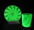 Antiek Baccarat vaseline uranium glas art nouveau, ca 1900, Antiek en Kunst, Verzenden