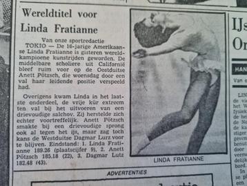 Linda Fratianne wereldkampioen kunstrijden (krant 1977)
