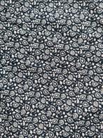 Katoenen stof - donkerblauw met wit, Enlèvement ou Envoi, Blanc