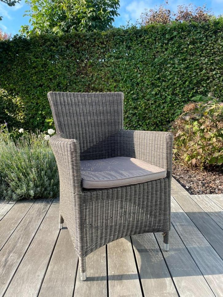 8  Wicker tuinstoelen met kussens, Tuin en Terras, Tuinstoelen, Gebruikt, Wicker, Ophalen
