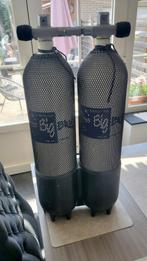 Dubbelset 7L duikflessen, Ophalen, Zo goed als nieuw, Duikfles