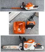 STIHL HEGGENSCHAAR, KETTINGZAAG MET ACCU EN OPLADER, Doe-het-zelf en Bouw, Gereedschap | Zaagmachines, Ophalen, Zo goed als nieuw