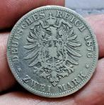 Duitsland - Deutsches Reich - 2 Mark Hamburg in zilver, Ophalen of Verzenden, Duitsland, Losse munt, Zilver