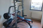 Squad/barbell rack met Olympische bar +160 kg aan gewichten, Enlèvement, Comme neuf