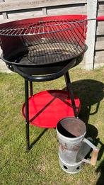 Barbeque in rood/zwart, Tuin en Terras, Houtskoolbarbecues, Ophalen, Gebruikt