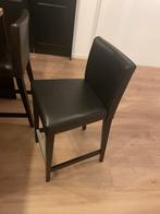 3 chaises hautes tabouret cuir noir IKEA, Comme neuf, Cuir