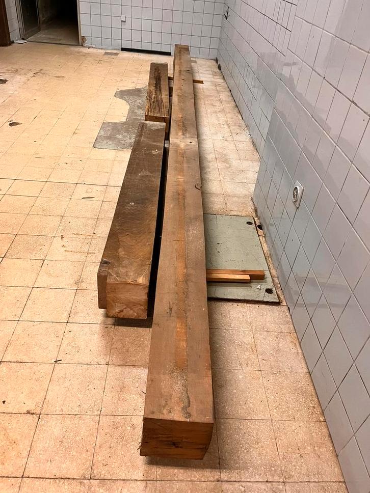 Dikke eiken balken., Tuin en Terras, Palen, Balken en Planken, Gebruikt, Balken, Ophalen