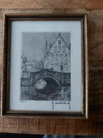 Ets Brugge gemaakt door Hebbelinck, Antiek en Kunst, Kunst | Etsen en Gravures, Ophalen