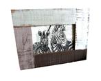 Handgemaakte zebra wenskaart houten briefkaart Boltze kader, Ophalen of Verzenden, Nieuw, Dieren