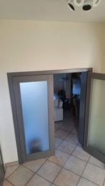Dubbele binnendeur met mat glas, Doe-het-zelf en Bouw, Ophalen, Zo goed als nieuw, Glas, Binnendeur