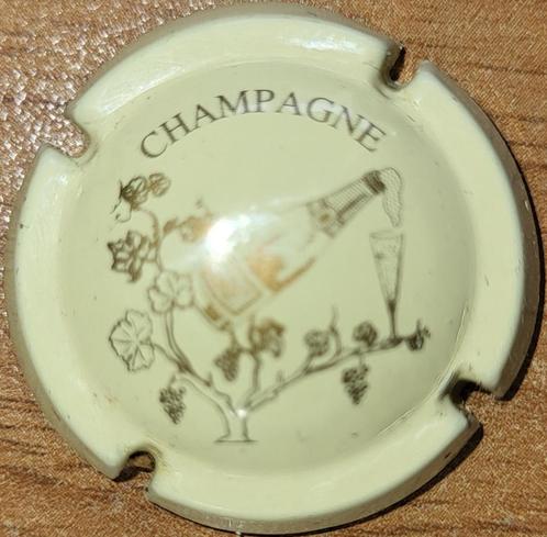 Champagnecapsule AUTREAU crème & goud nr 02, Verzamelen, Wijnen, Nieuw, Champagne, Frankrijk, Ophalen of Verzenden