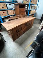 Antieke eiken koffer met vlakke bovenzijde, Huis en Inrichting, Woonaccessoires | Kisten, Ophalen, Gebruikt, Eikenhout