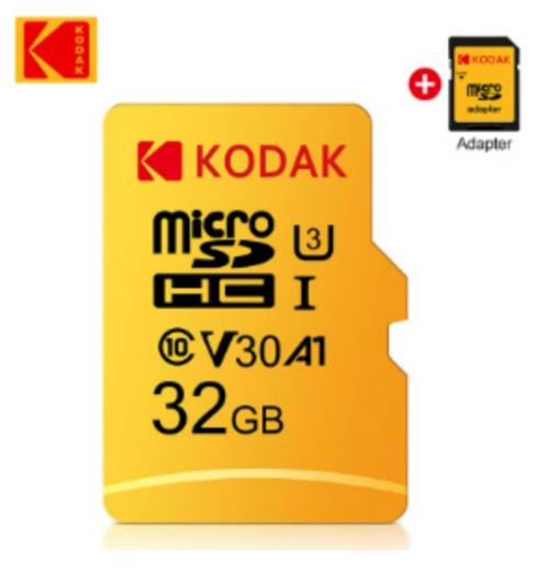 32 GB KODAK SD SDHC Geheugenkaart MicroSD A1 U3 Class 10 V30, Audio, Tv en Foto, Foto | Geheugenkaarten, MicroSD, 32 GB, Ophalen of Verzenden